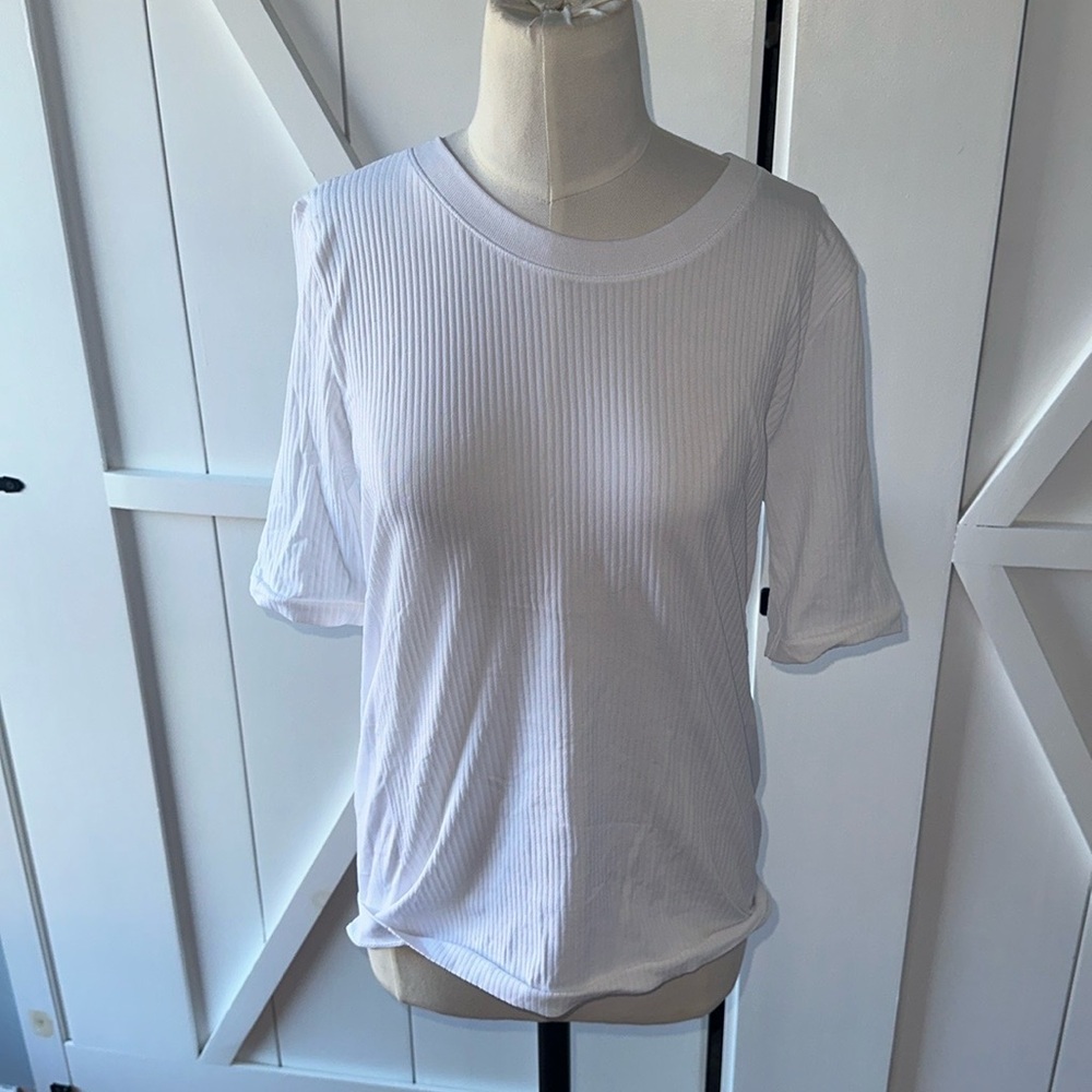 Athleta Women's White Short Sleeve Top